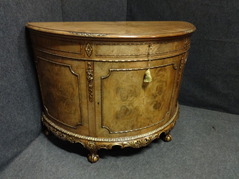 Excellent Burr Walnut Demi Loon Side Cabinet View III