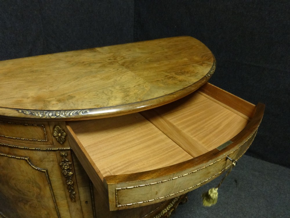 Excellent Burr Walnut Demi Loon Side Cabinet View IX