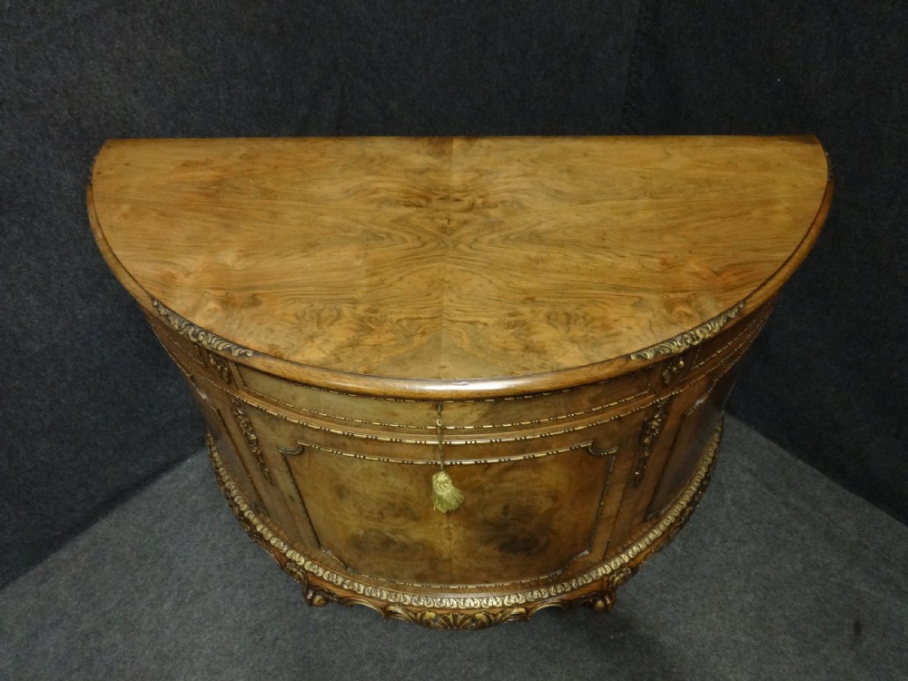 Excellent Burr Walnut Demi Loon Side Cabinet View X
