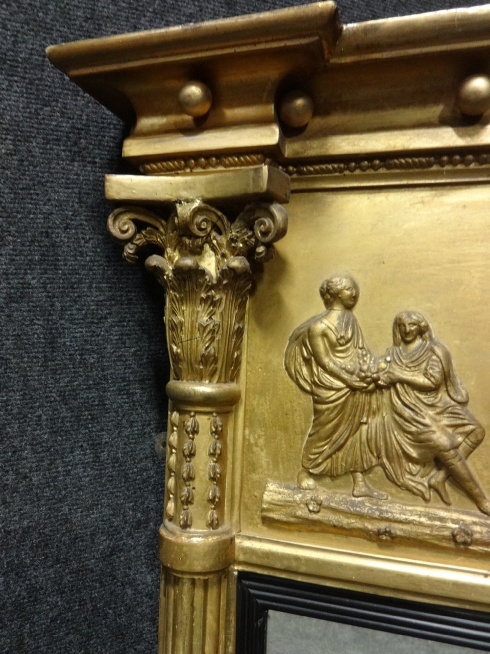 Very Good Regency Triptych Overmantle mirror View XI