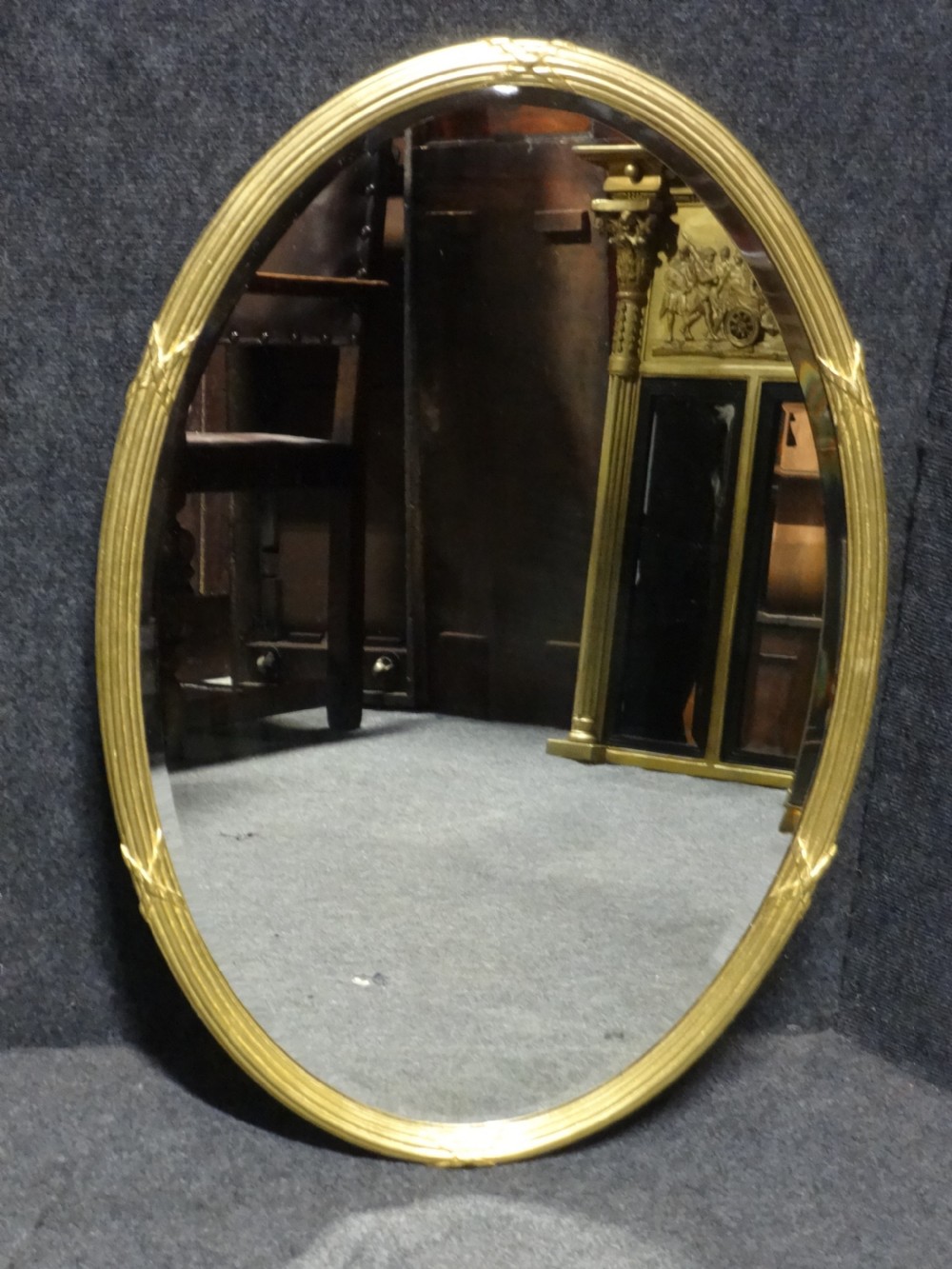 Good Victorian Oval Gilt Wall Mirror View IV