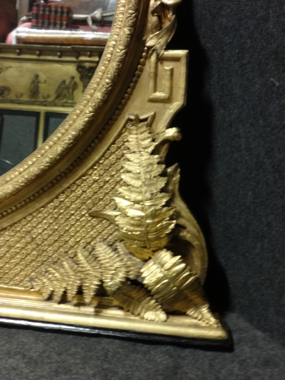 Beautiful High Victorian English Gilt Overmantle Mirror View IV