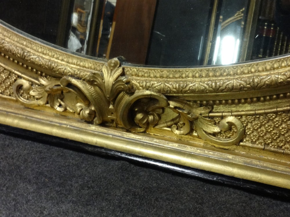 Beautiful High Victorian English Gilt Overmantle Mirror View V