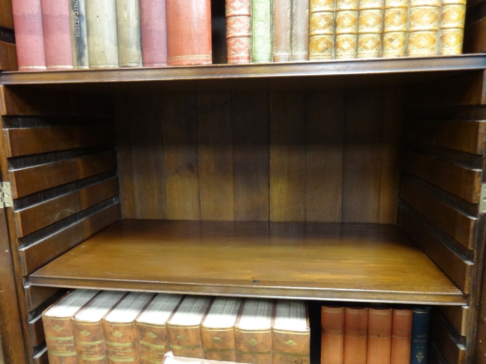 Outstanding Georgian Mahogany Breakfront Inlaid Bookcase View V