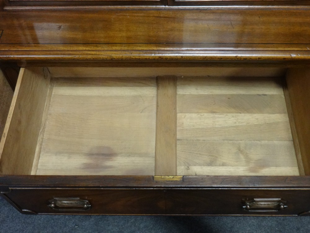 Outstanding Georgian Mahogany Breakfront Inlaid Bookcase View VIII