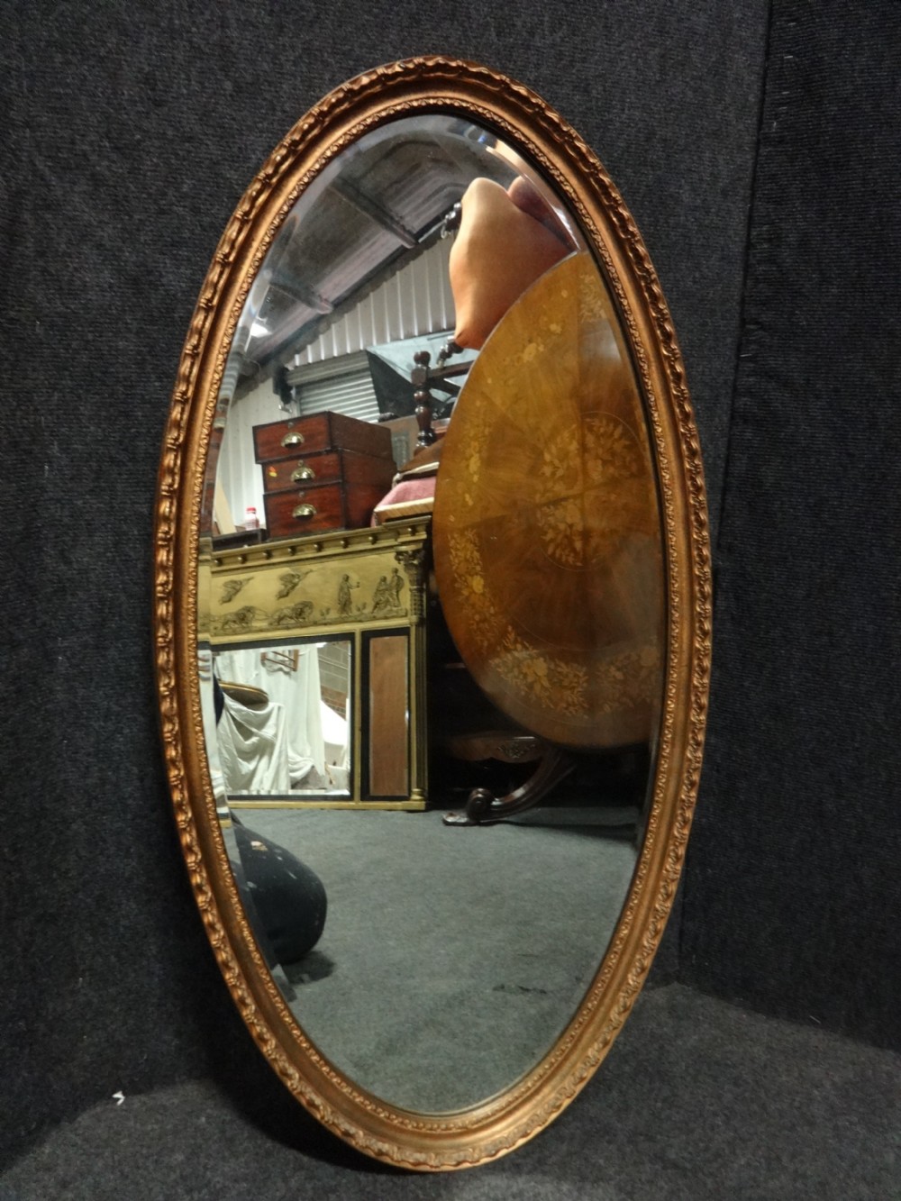Oval Gilt Wall Mirror View IV