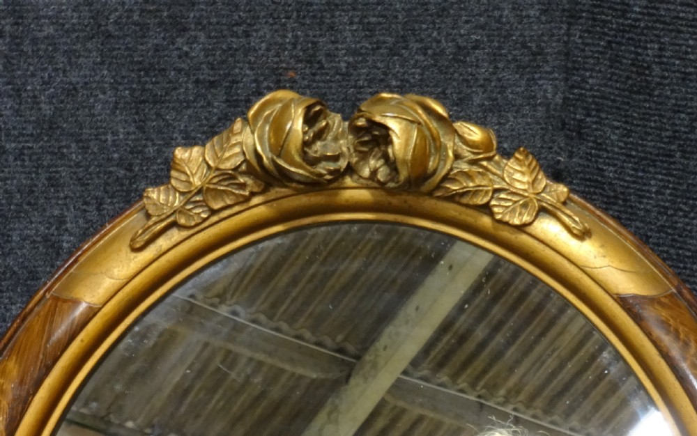 Lovely Pair Parcel Gilt Oval Wall Mirrors View II