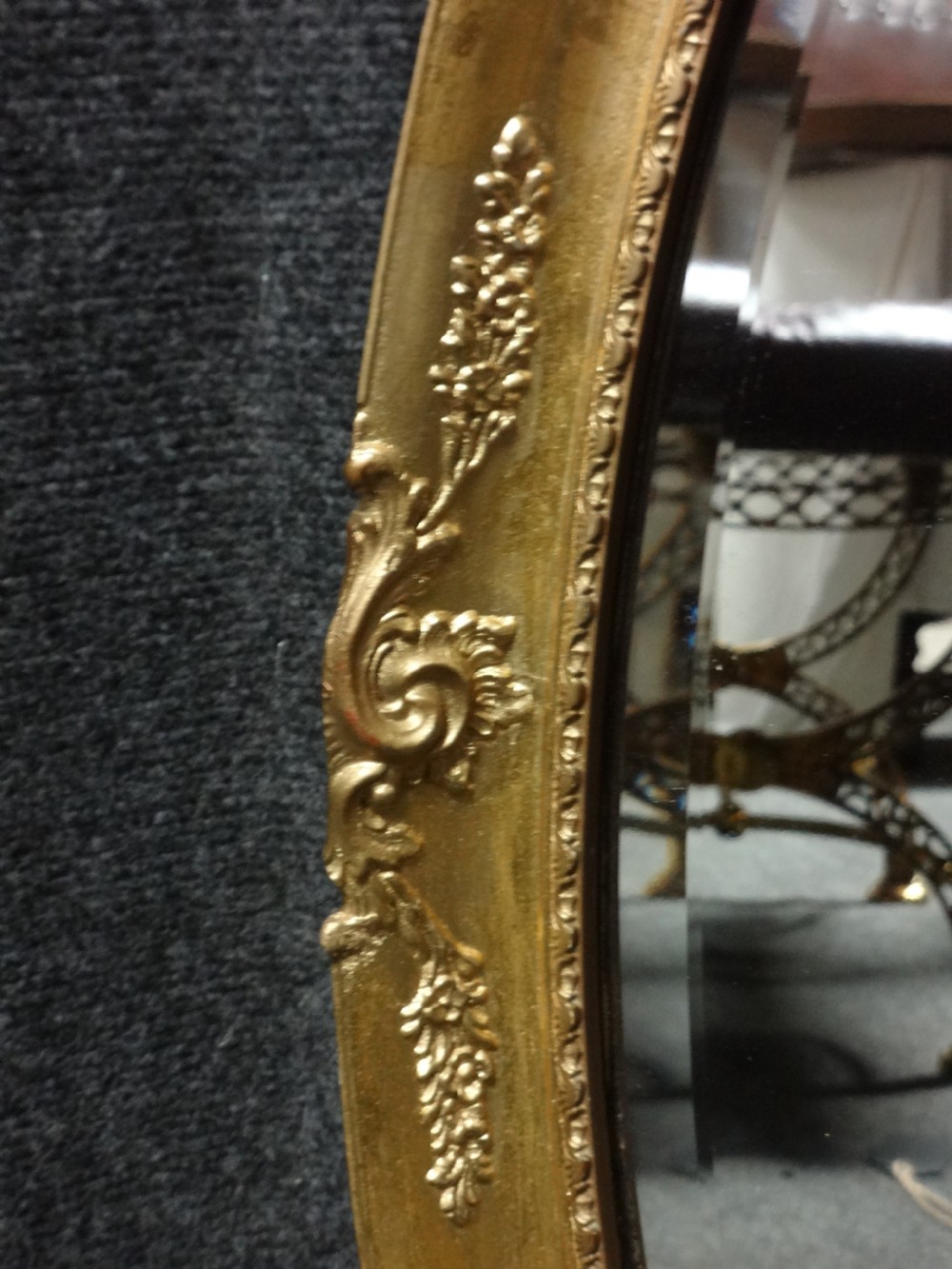 Good Edwardian Oval Gilt Mirror View IV