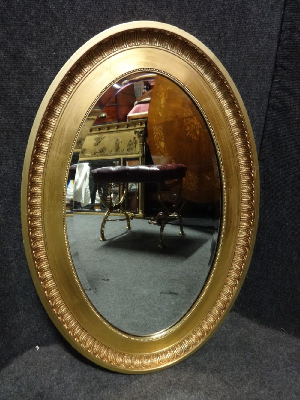 Good Edwardian Oval Gilt Mirror View II