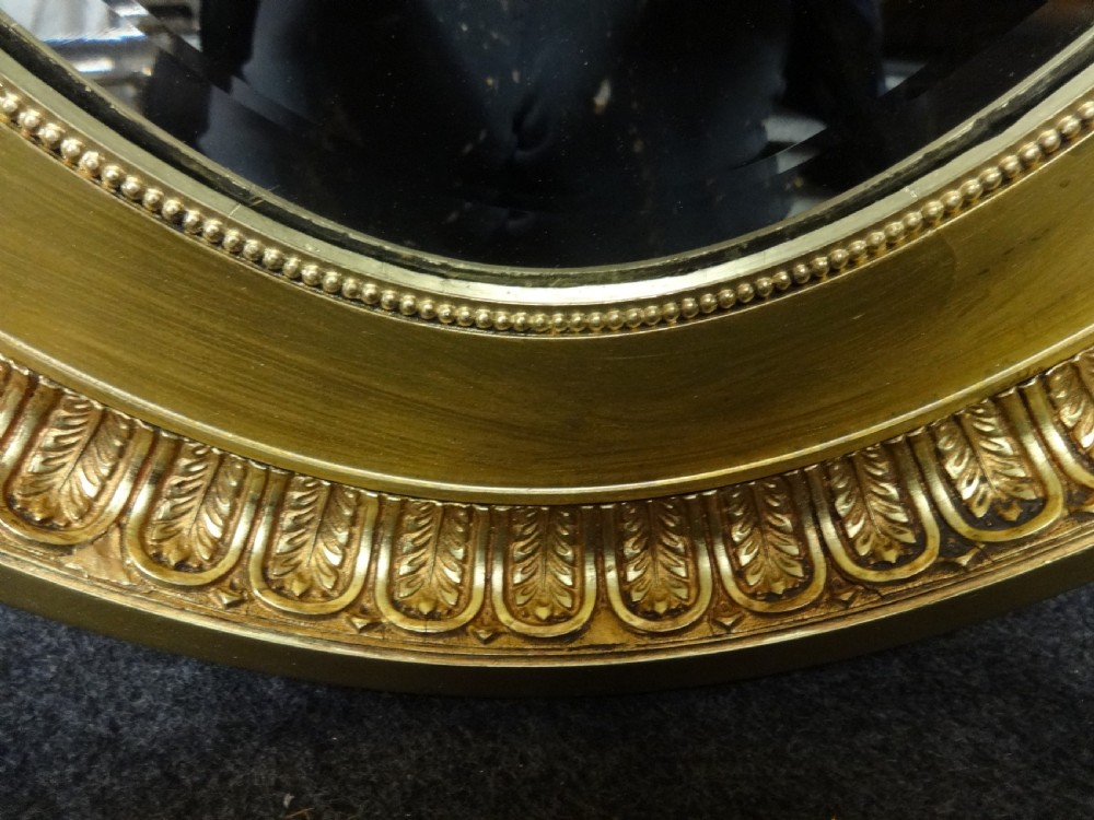 Good Edwardian Oval Gilt Mirror View IV