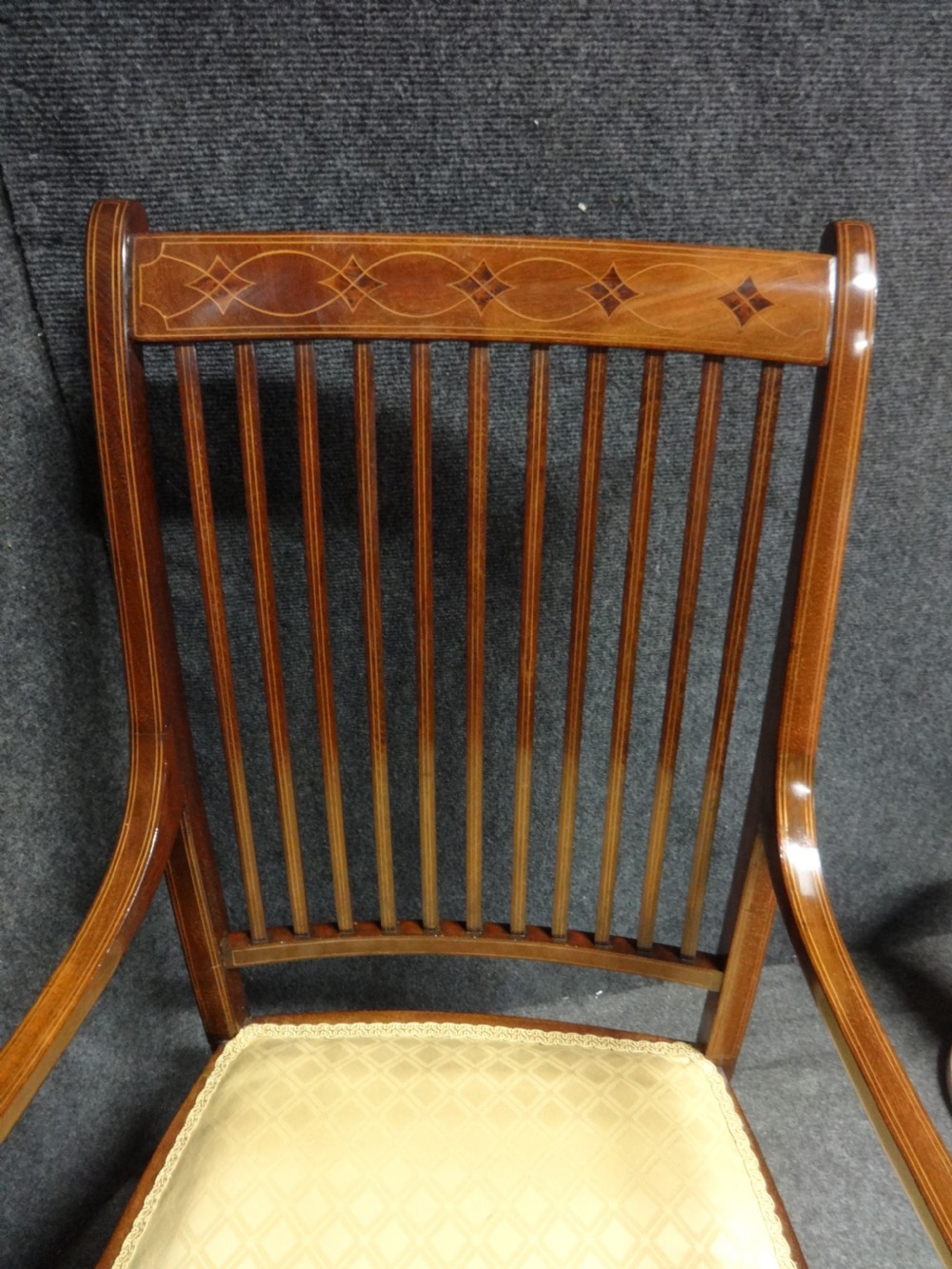 Very Good Edwardian Inlaid Elbow Chair View II
