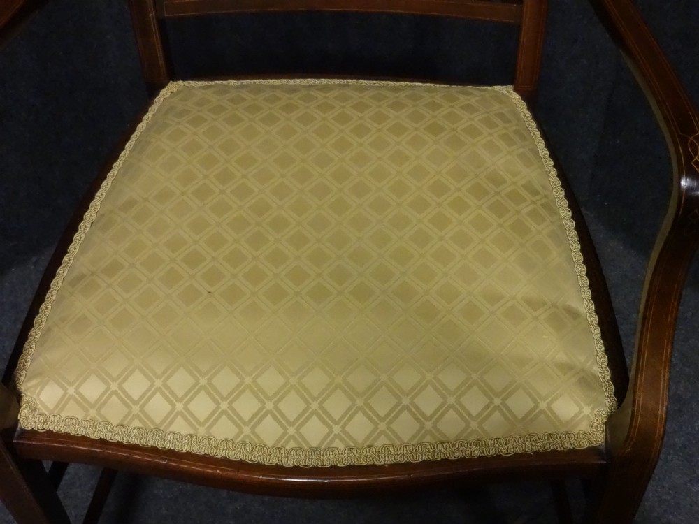 Very Good Edwardian Inlaid Elbow Chair View V