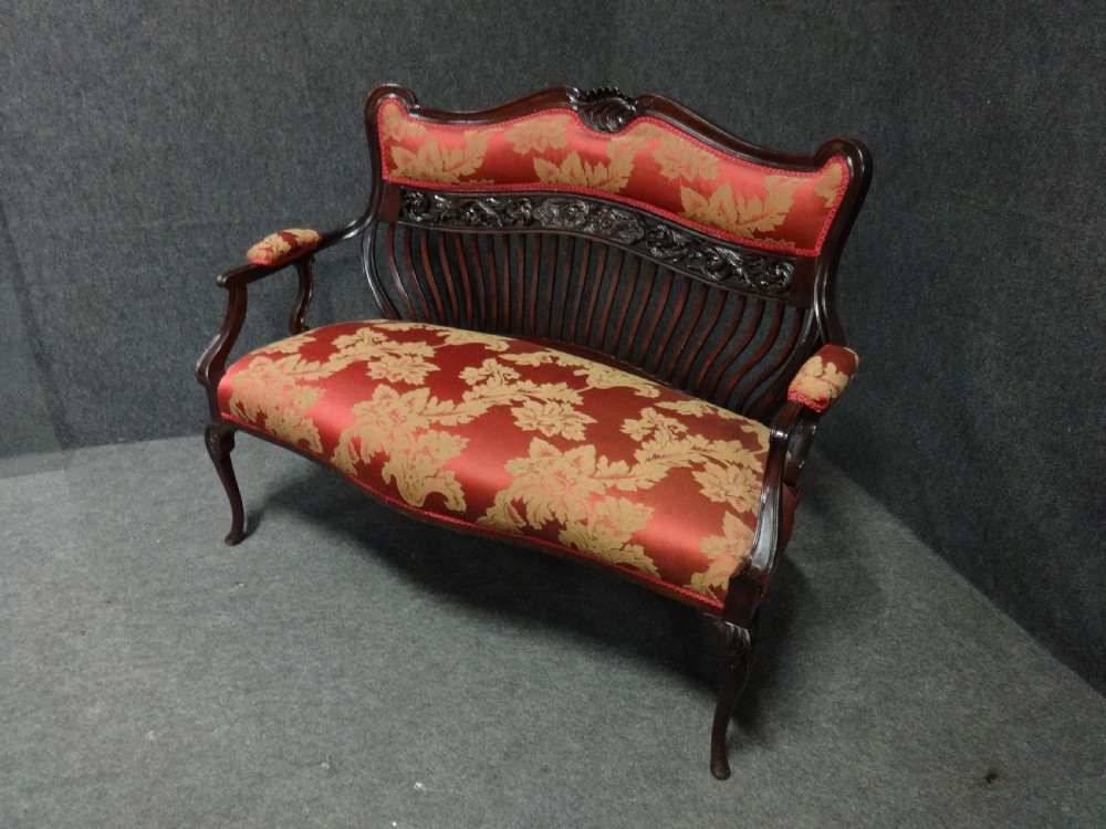 Pretty Mahogany Two Seater Sofa View II