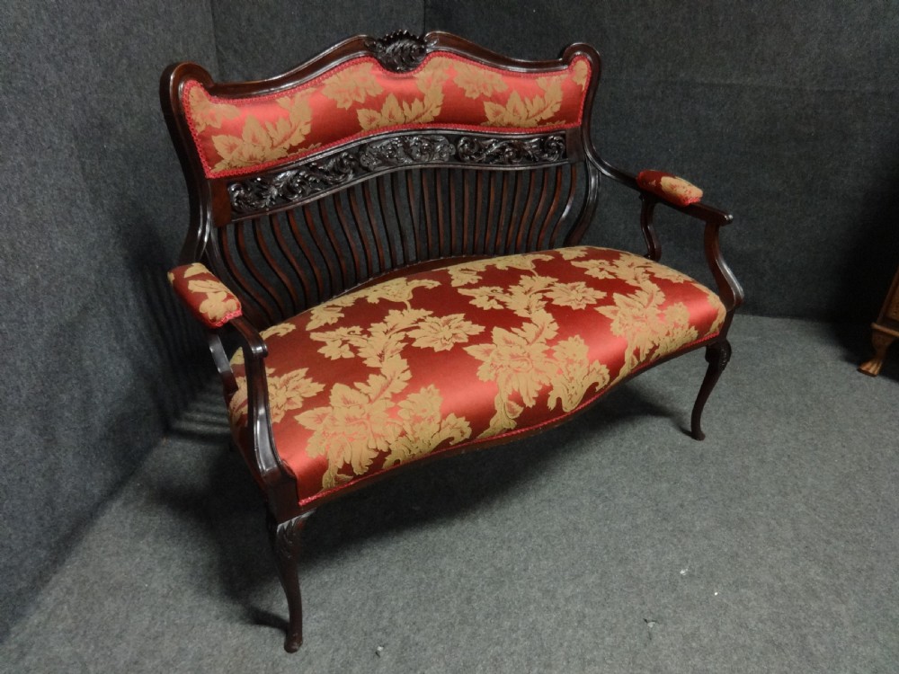 Pretty Mahogany Two Seater Sofa View III