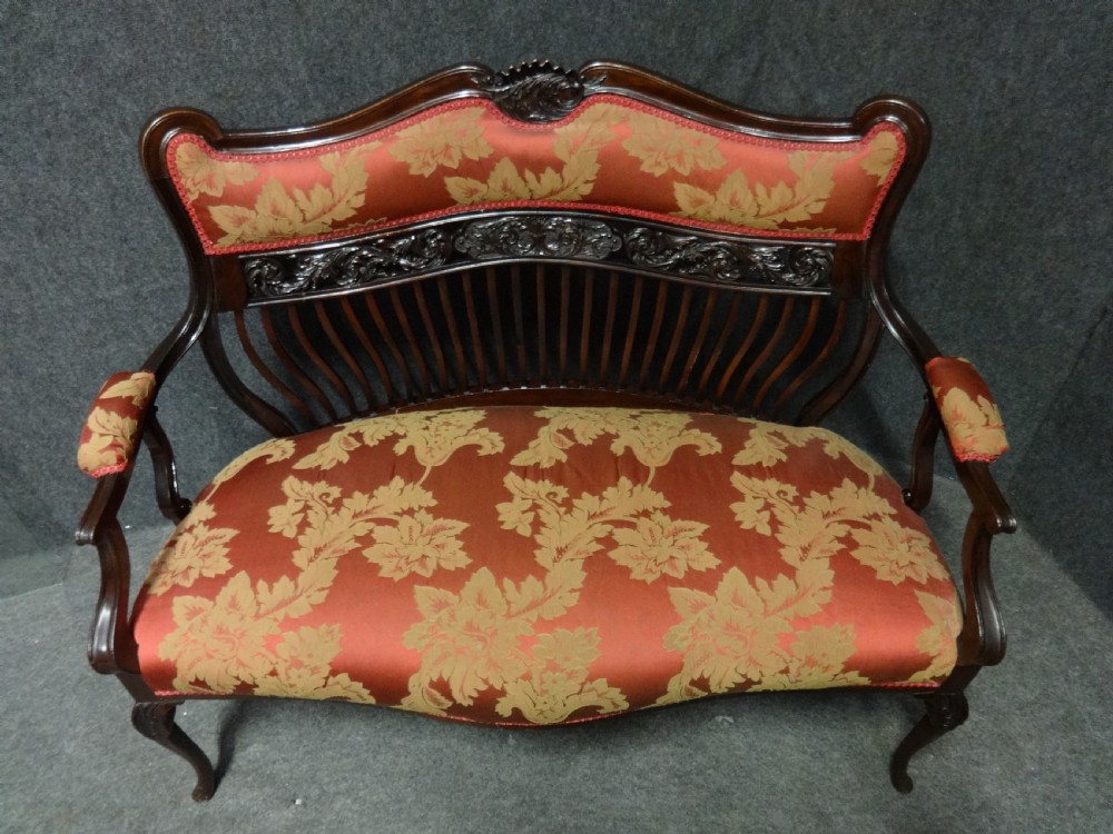 Pretty Mahogany Two Seater Sofa View V