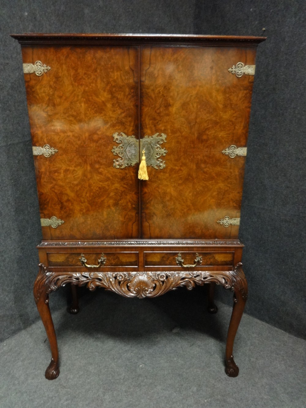 Wonderful Burr Walnut Cocktail Cabinet View III