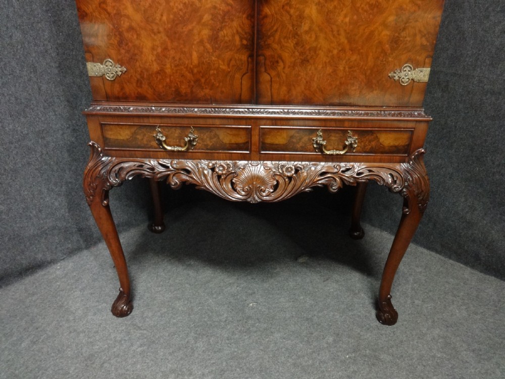 Wonderful Burr Walnut Cocktail Cabinet View IV