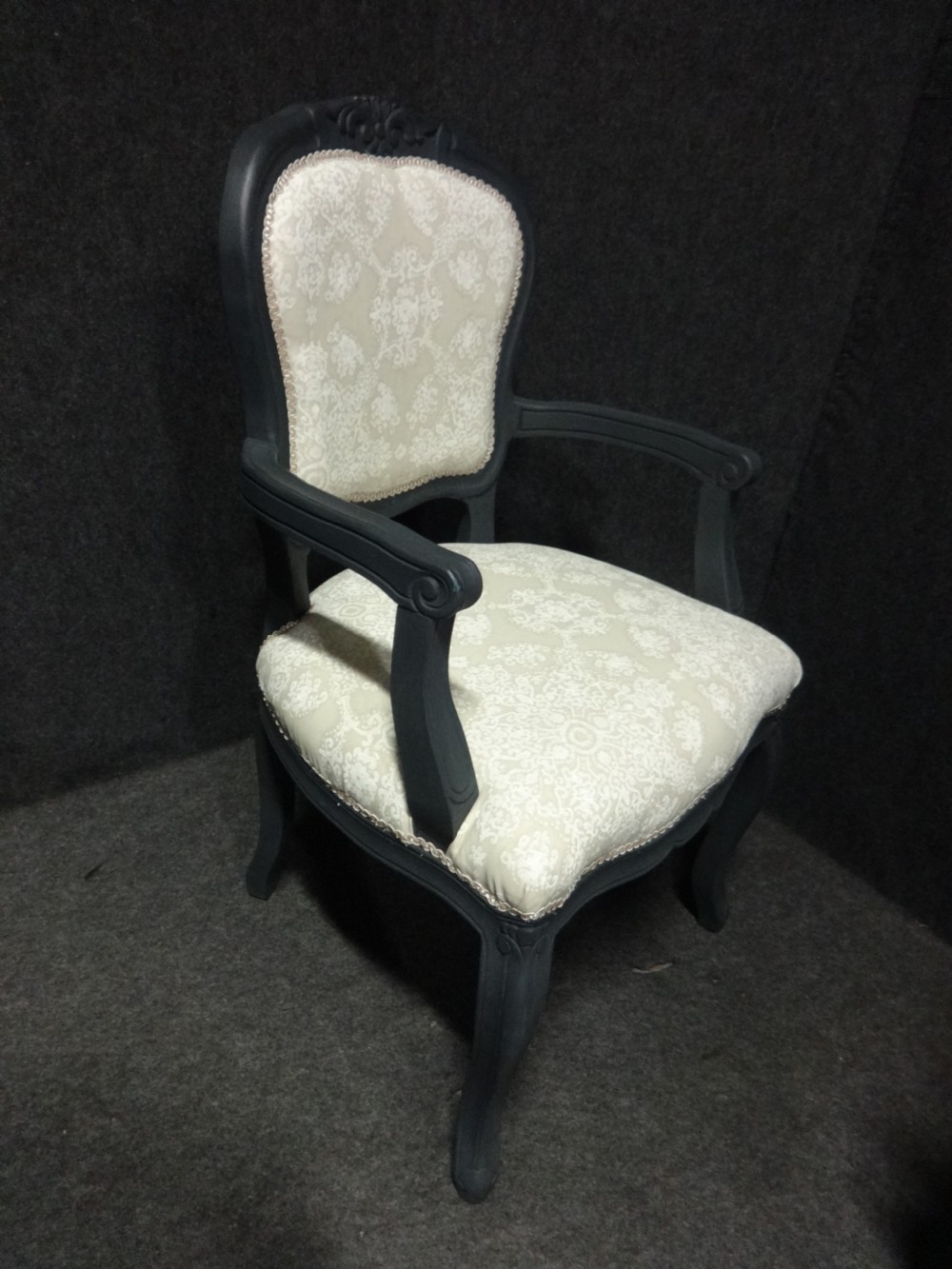 Pair French Painted Elbow Chairs View II