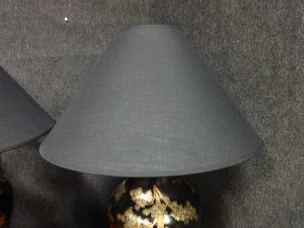 Pair Chinoiserie Laquered Table Lamps View III