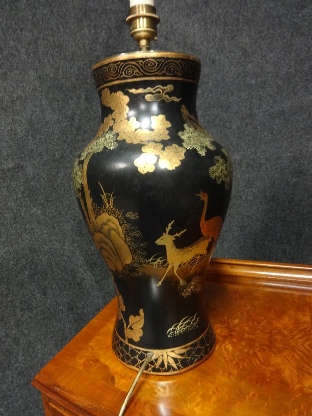 Pair Chinoiserie Laquered Table Lamps View V