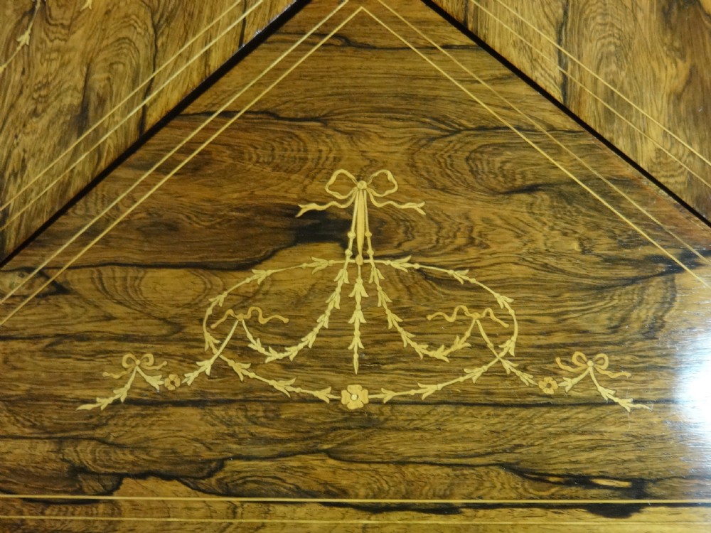 Wonderful Inlaid Rosewood Envelope Card Table View V