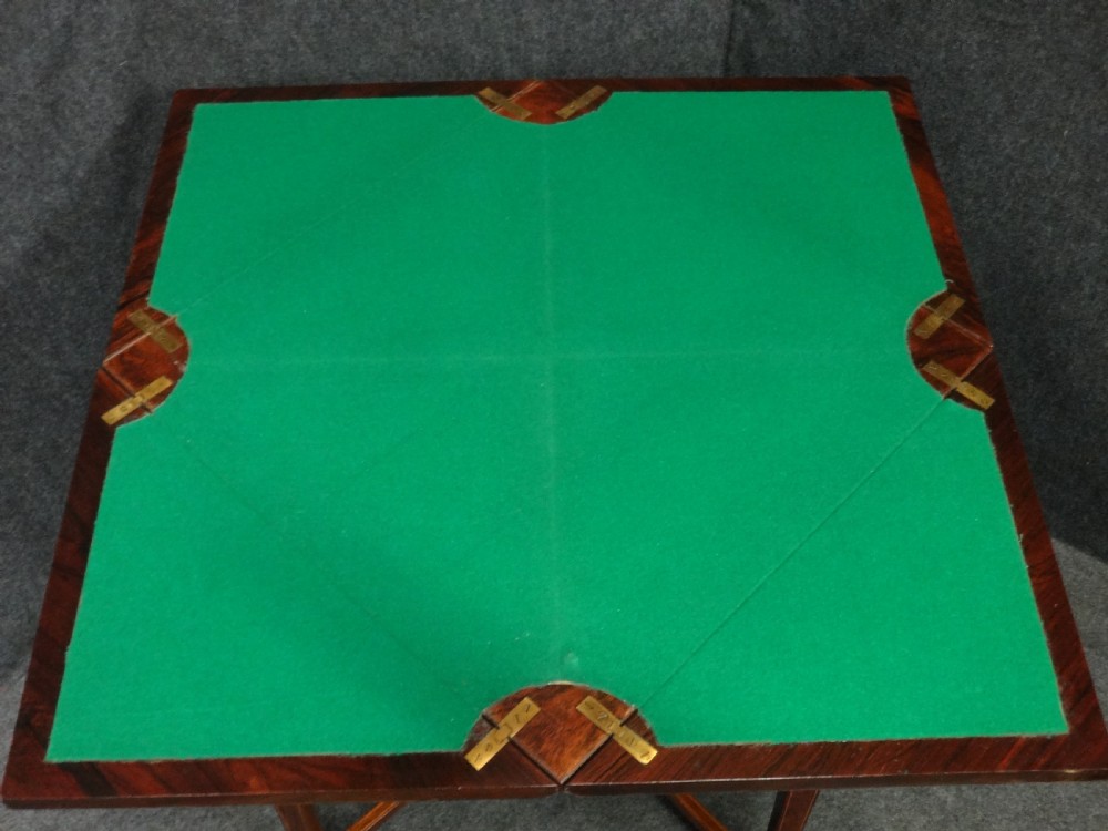 Wonderful Inlaid Rosewood Envelope Card Table View VIII