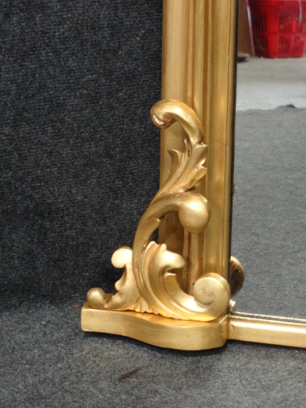 English Gilt Arched Top Overmantle Mirror View II