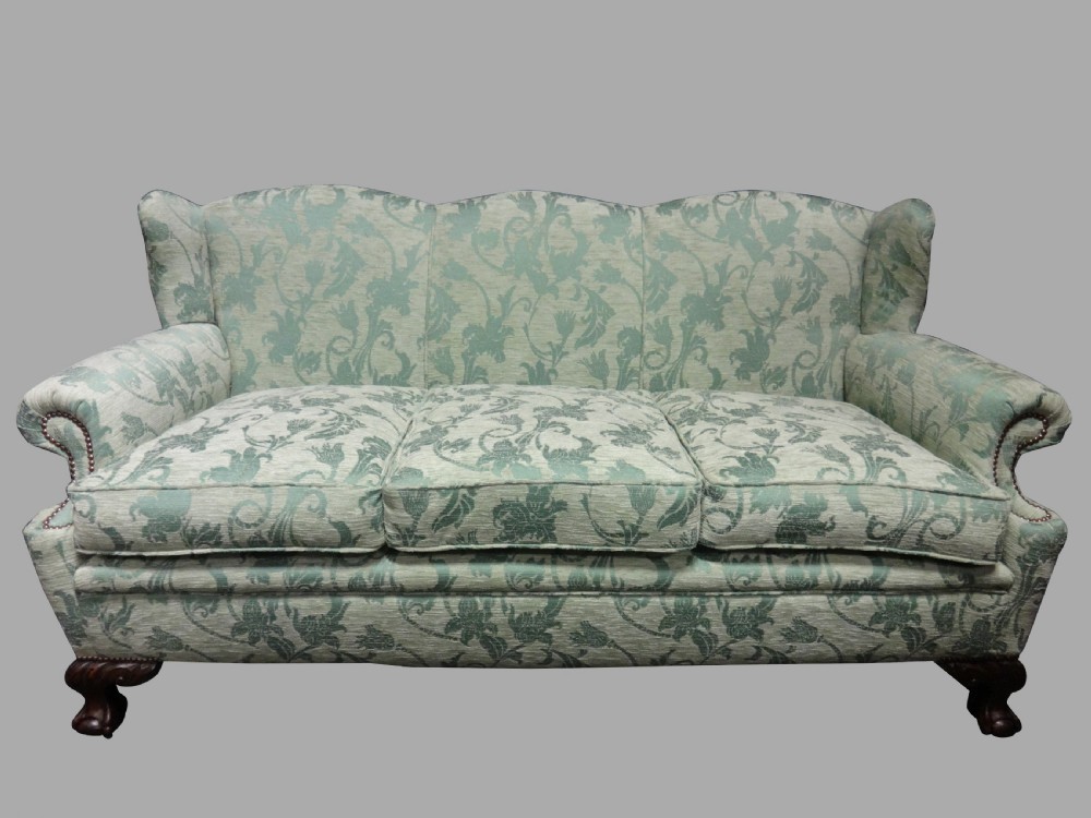 Very Good Walnut Framed Three Seater Sofa