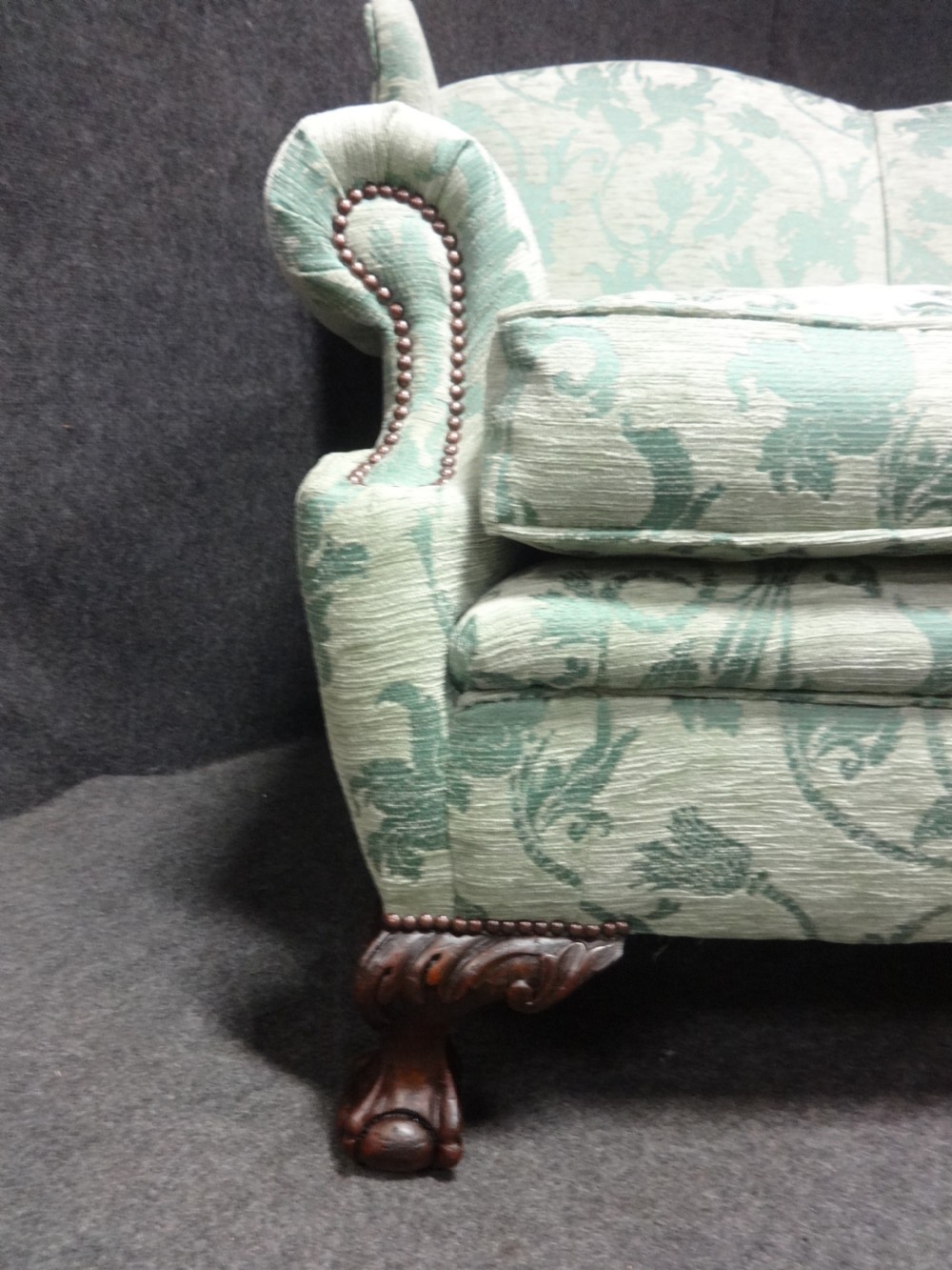 Very Good Walnut Framed Three Seater Sofa View IV