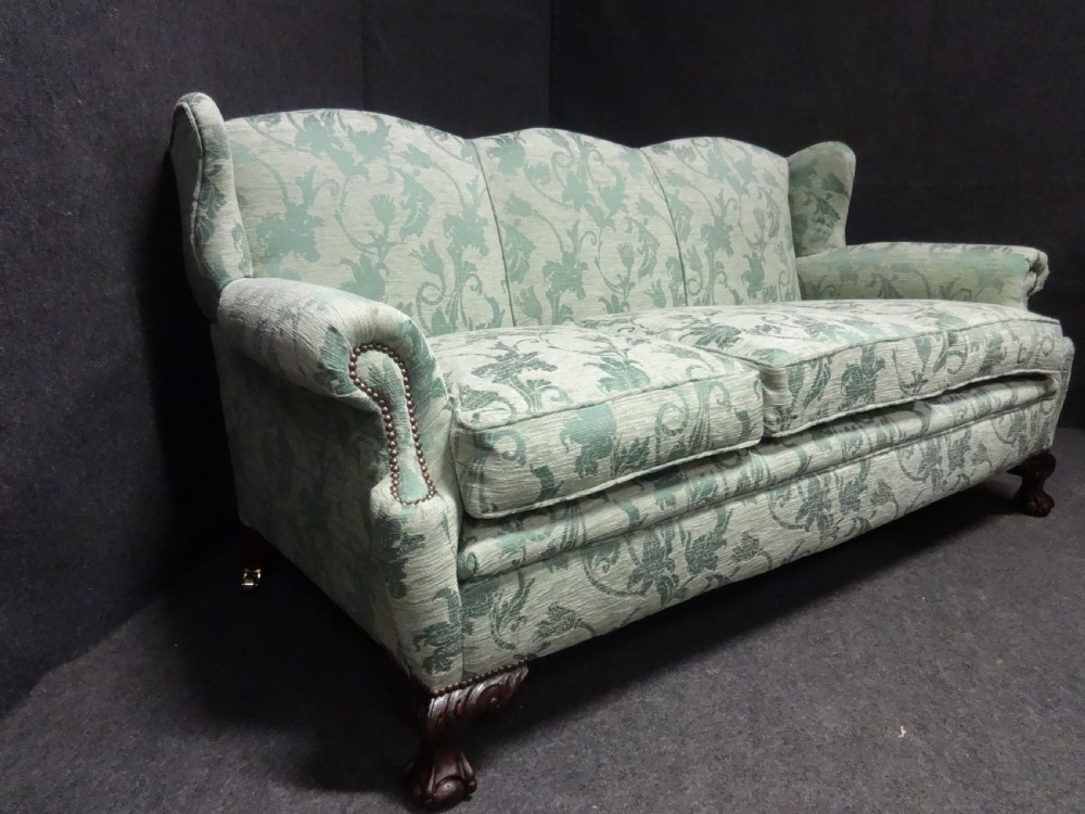 Very Good Walnut Framed Three Seater Sofa View V