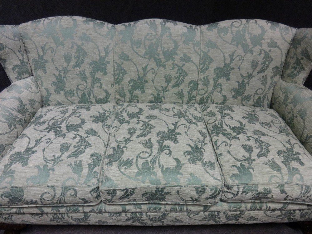 Very Good Walnut Framed Three Seater Sofa View VIII