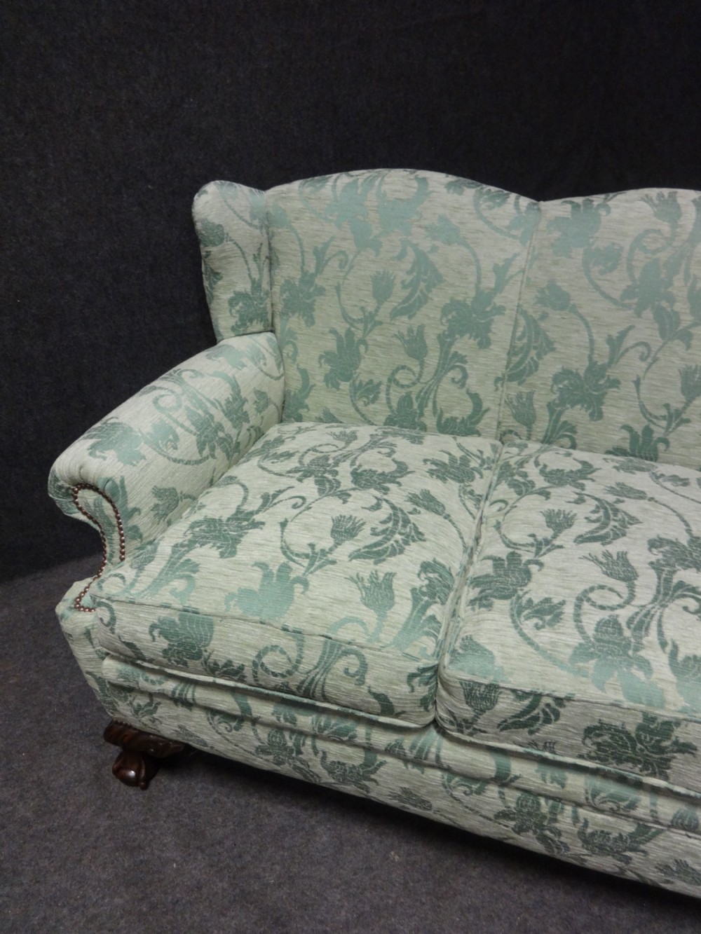 Very Good Walnut Framed Three Seater Sofa View IX