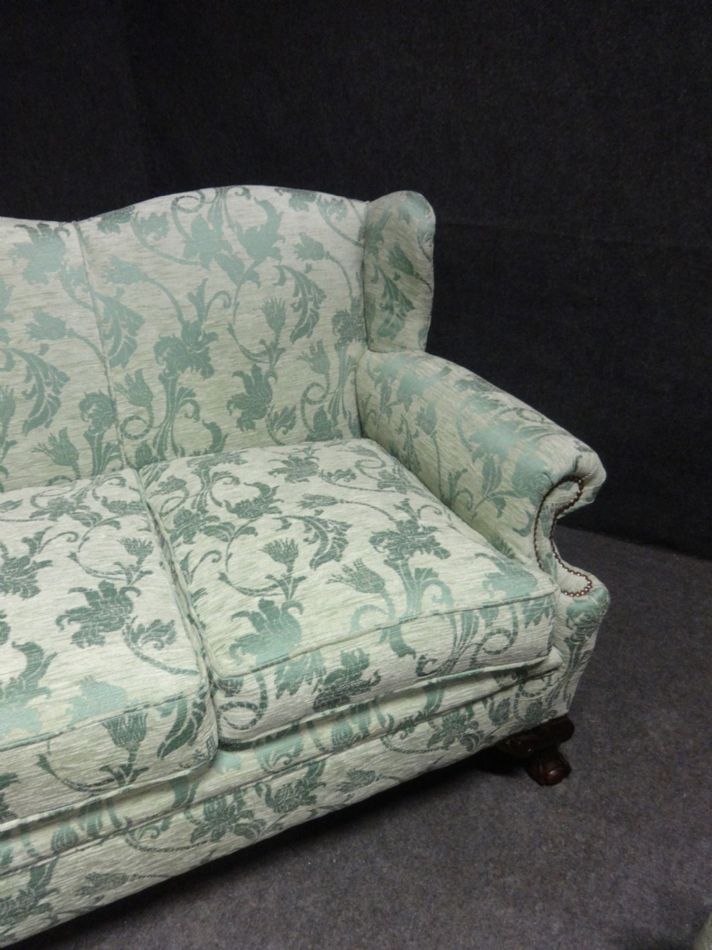 Very Good Walnut Framed Three Seater Sofa View X