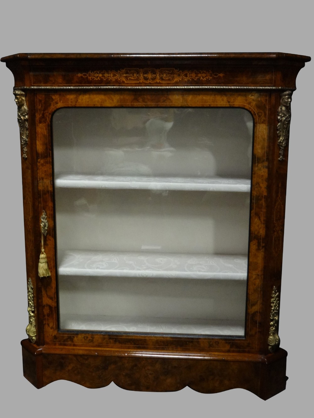 Top Quality Burr Walnut Pier Cabinet Bookcase