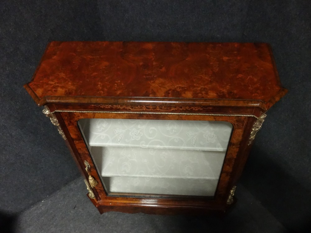 Top Quality Burr Walnut Pier Cabinet Bookcase View III