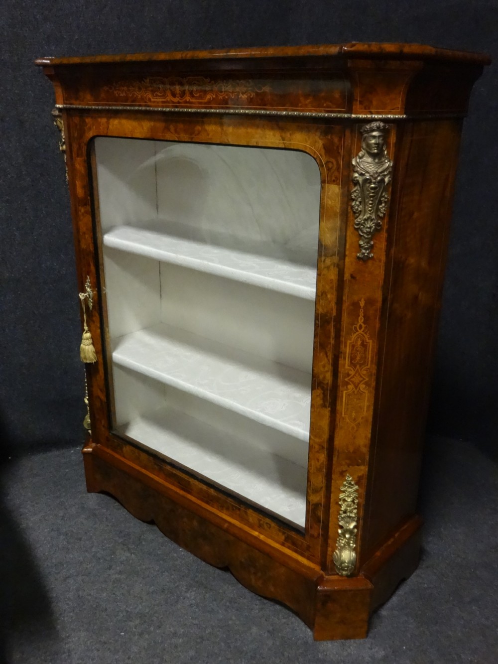 Top Quality Burr Walnut Pier Cabinet Bookcase View V