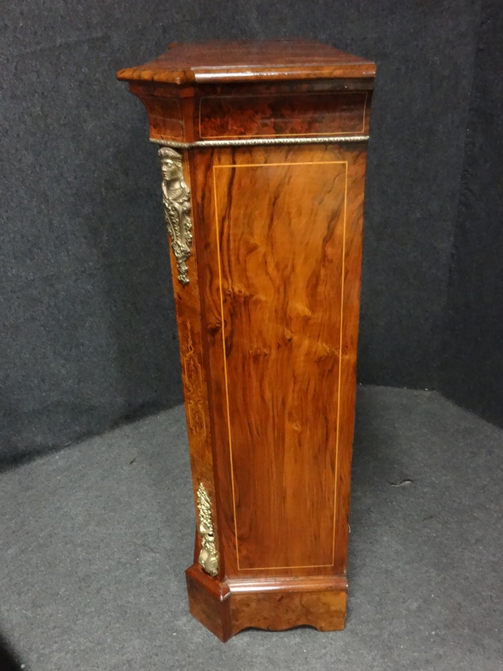 Top Quality Burr Walnut Pier Cabinet Bookcase View VI