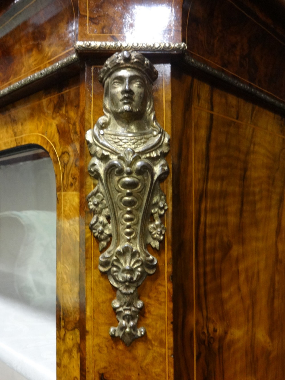 Top Quality Burr Walnut Pier Cabinet Bookcase View IX