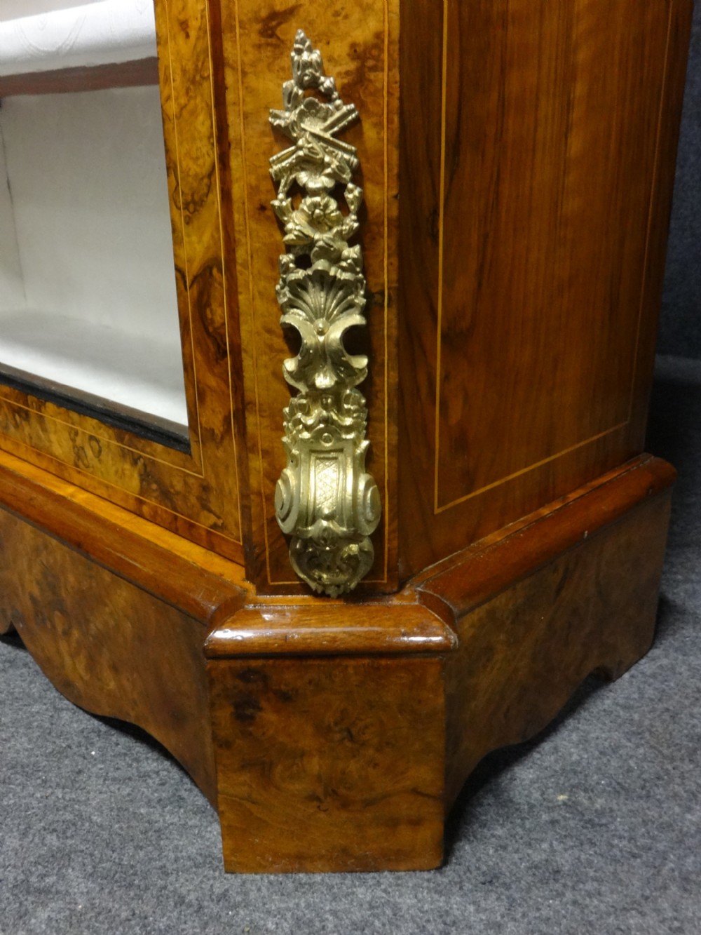 Top Quality Burr Walnut Pier Cabinet Bookcase View XI
