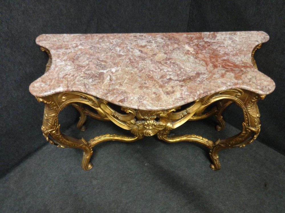 A Good Pair of Large Gilt Marble Topped Console Tables View III