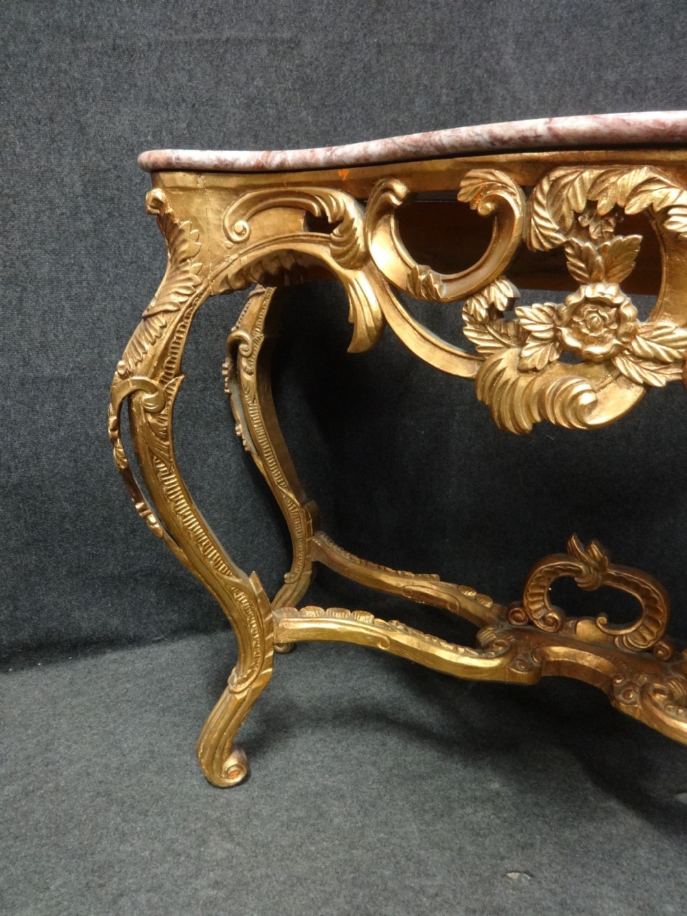 A Good Pair of Large Gilt Marble Topped Console Tables View IV