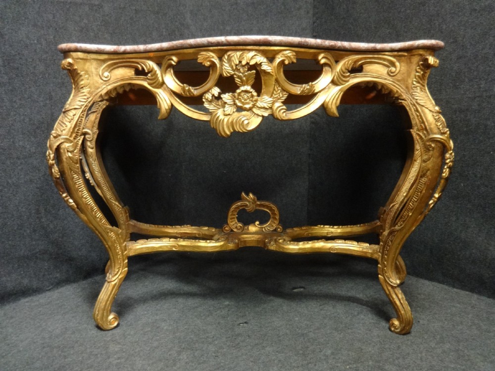 A Good Pair of Large Gilt Marble Topped Console Tables View VI