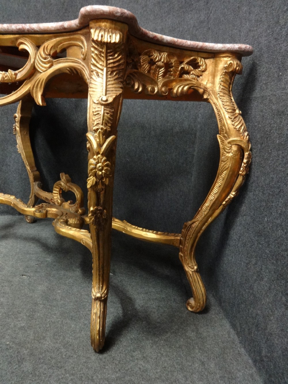 A Good Pair of Large Gilt Marble Topped Console Tables View VII