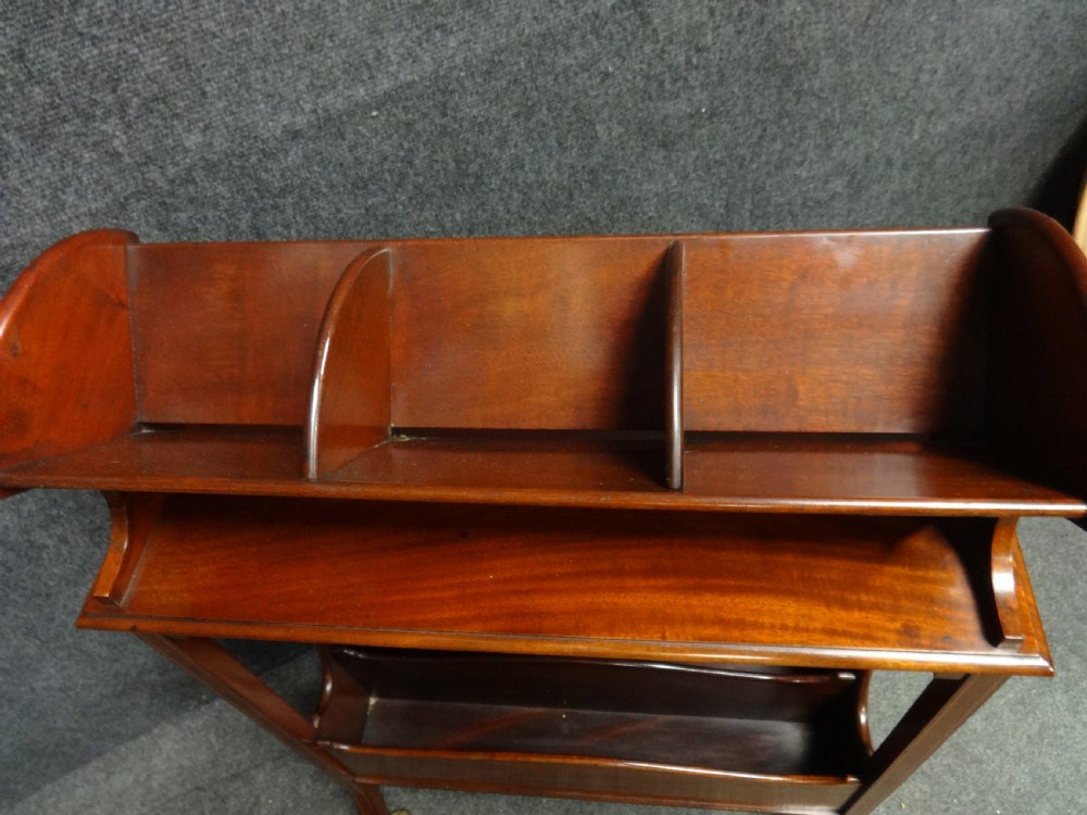 Very Good Quality Mahogany Book Trough with Magazine rack View III