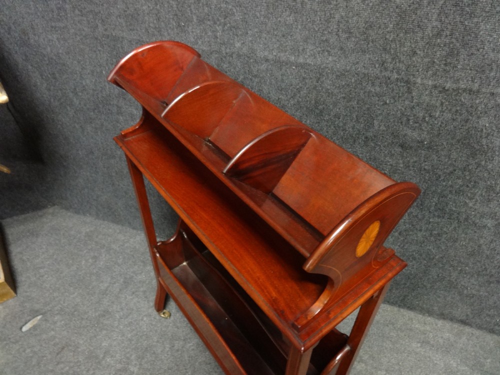 Very Good Quality Mahogany Book Trough with Magazine rack View IV