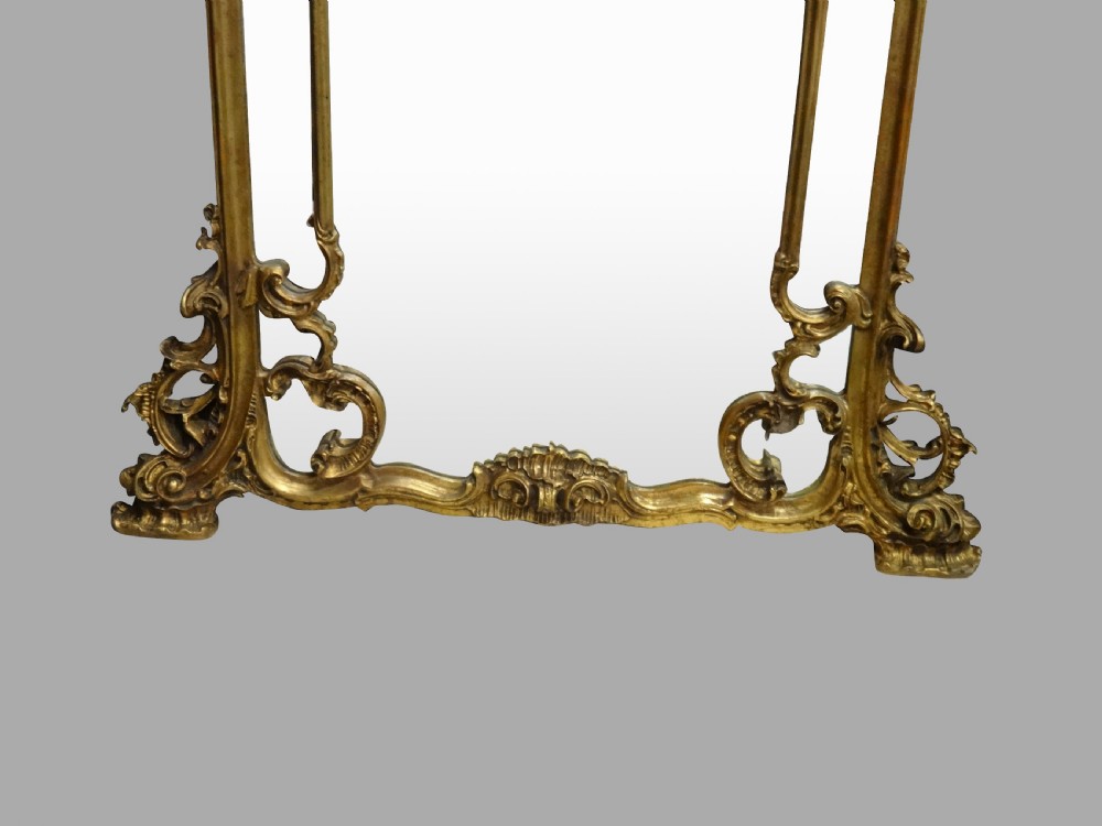 Large Gilt Console Table with Matching Mirror View IV