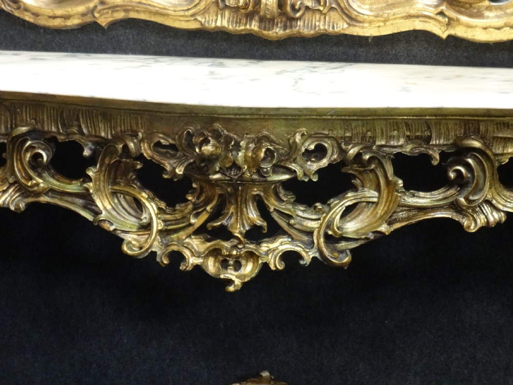 Large Gilt Console Table with Matching Mirror View VII