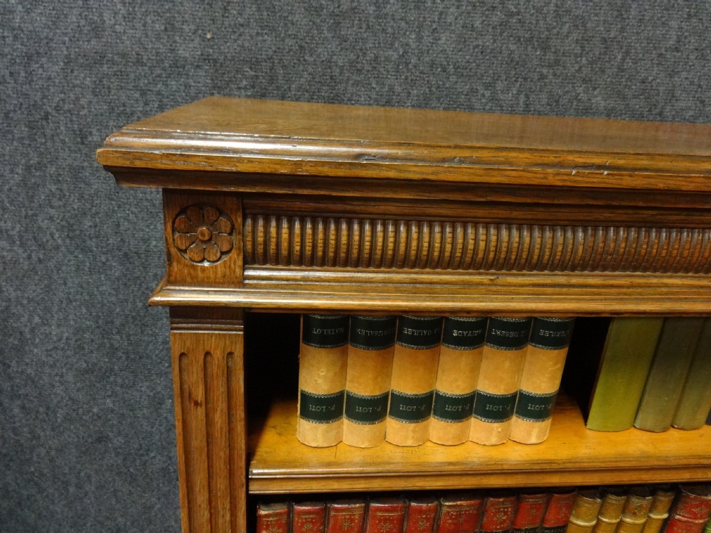 Excellent Quality Victorian Oak Open Bookcase View III