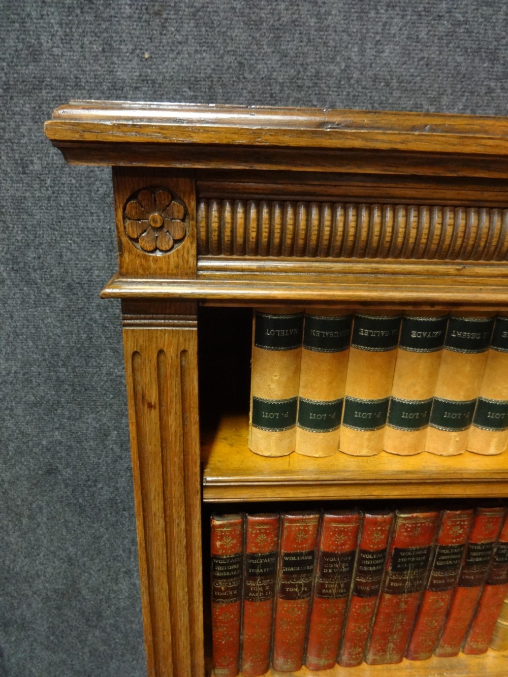 Excellent Quality Victorian Oak Open Bookcase View IV