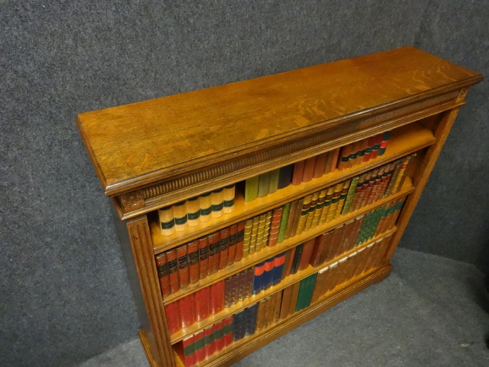 Excellent Quality Victorian Oak Open Bookcase View V